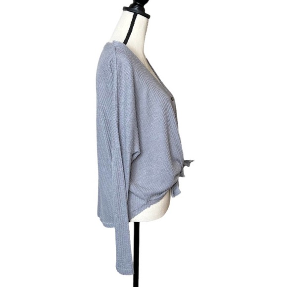 Urban Outfitters Out From Under Jojo Oversized Thermal Button-Front Top Gray - Picture 5 of 10